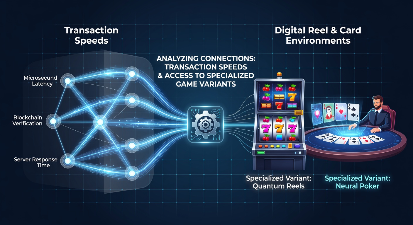 Digital interface showing transaction processing and game variant selection in online casino environments