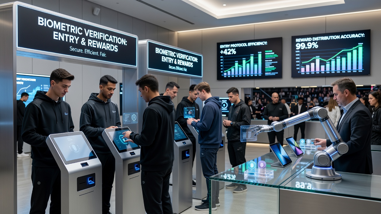 Secure reward distribution dashboard showing verified biometric payout confirmation on a digital gaming platform