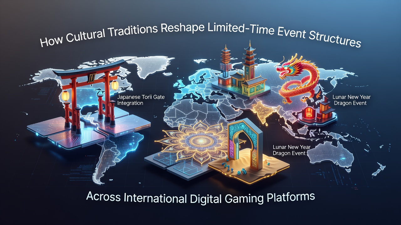 Digital gaming interface displaying culturally themed limited-time event with traditional motifs from multiple regions