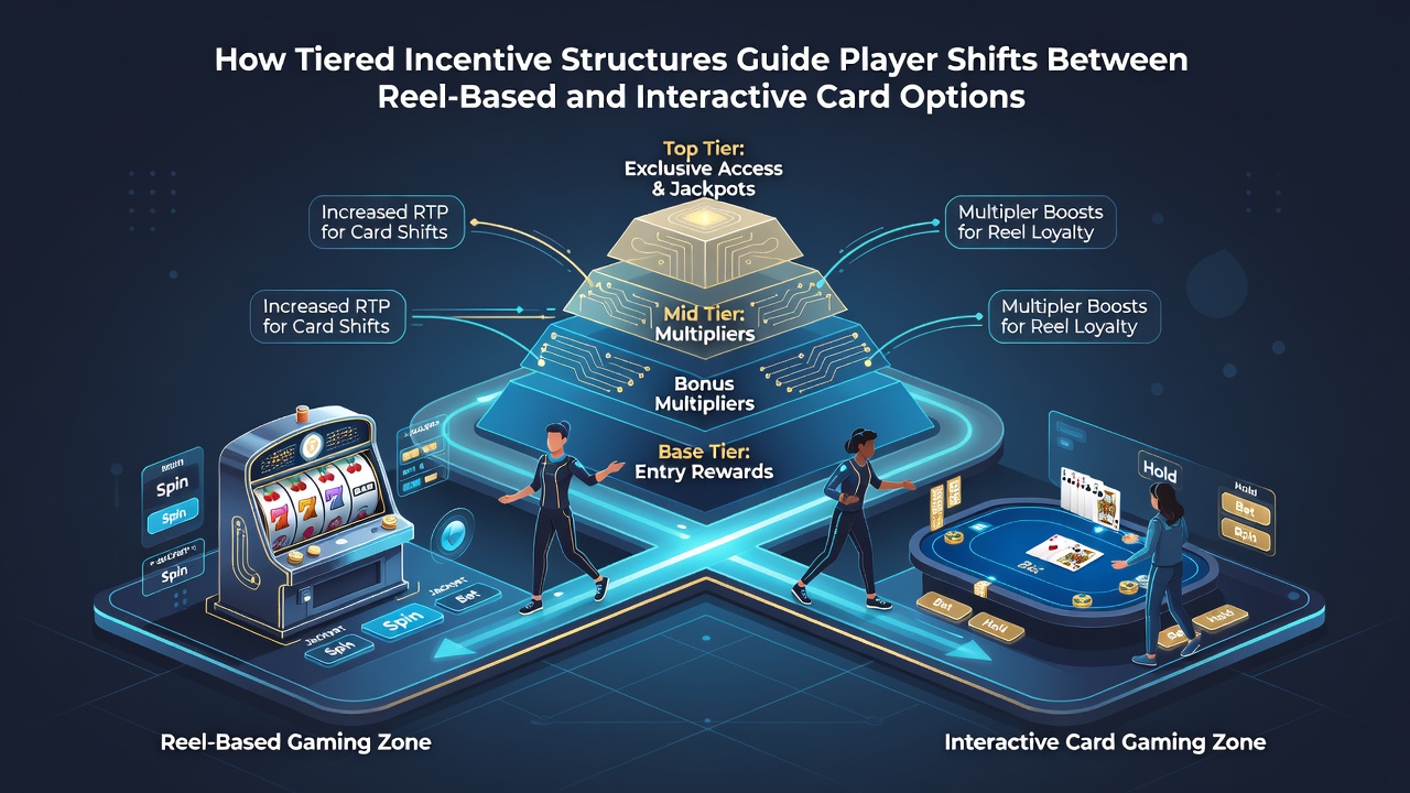 Analytics dashboard displaying player migration between slot reels and card tables driven by loyalty tier benefits