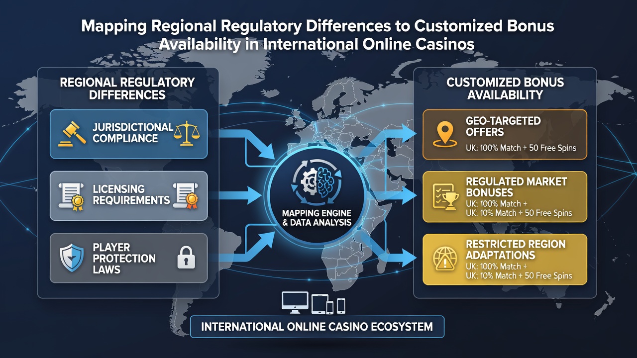 Infographic displaying bonus customization examples across different regulatory regions